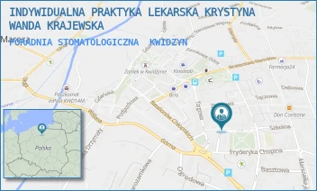 PORADNIA STOMATOLOGICZNA - INDYWIDUALNA PRAKTYKA LEKARSKA KRYSTYNA WANDA KRAJEWSKA - UL. PLAC PLEBISCYTOWY 2,  KWIDZYN