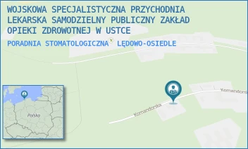 PORADNIA STOMATOLOGICZNA - WOJSKOWA SPECJALISTYCZNA PRZYCHODNIA LEKARSKA SAMODZIELNY PUBLICZNY ZAKŁAD OPIEKI ZDROWOTNEJ W USTCE - UL. KOMANDORSKA 54.,  LĘDOWO-OSIEDLE