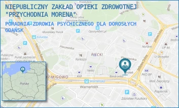 PORADNIA ZDROWIA PSYCHICZNEGO DLA DOROSŁYCH - NIEPUBLICZNY ZAKŁAD OPIEKI ZDROWOTNEJ "PRZYCHODNIA MORENA" - UL. JAŚKOWA DOLINA 105,  GDAŃSK