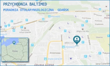 PORADNIA OTOLARYNGOLOGICZNA - PRZYCHODNIA BALTIMED - UL. KRZEMOWA 16,  GDAŃSK