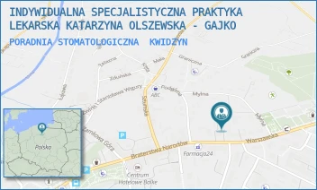 PORADNIA STOMATOLOGICZNA - INDYWIDUALNA SPECJALISTYCZNA PRAKTYKA LEKARSKA KATARZYNA OLSZEWSKA - GAJKO - UL. WARSZAWSKA 1,  KWIDZYN