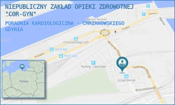 PORADNIA KARDIOLOGICZNA - CHRZANOWSKIEGO - NIEPUBLICZNY ZAKŁAD OPIEKI ZDROWOTNEJ "COR-GYN" IWONA GOWOROWSKA-SZYMULA - UL. BERNARDA CHRZANOWSKIEGO 3/5,  GDYNIA