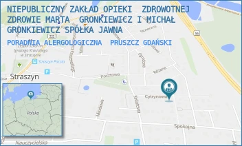 PORADNIA ALERGOLOGICZNA - NIEPUBLICZNY ZAKŁAD OPIEKI  ZDROWOTNEJ ZDROWIE MARTA  GRONKIEWICZ I MICHAŁ GRONKIEWICZ SPÓŁKA JAWNA - UL. CYPRYSOWA 2/2,  PRUSZCZ GDAŃSKI