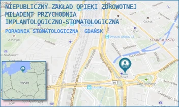 PORADNIA STOMATOLOGICZNA - NIEPUBLICZNY ZAKŁAD OPIEKI ZDROWOTNEJ MILADENT PRZYCHODNIA IMPLANTOLOGICZNO-STOMATOLOGICZNA - UL. GARNCARSKA 10/16,  GDAŃSK