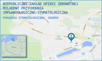PORADNIA STOMATOLOGICZNA - NIEPUBLICZNY ZAKŁAD OPIEKI ZDROWOTNEJ MILADENT PRZYCHODNIA IMPLANTOLOGICZNO-STOMATOLOGICZNA - UL. MATEMBLEWSKA 1A/18/19,  GDAŃSK