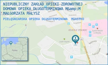 PIELĘGNIARSKA OPIEKA DŁUGOTERMINOWA - NIEPUBLICZNY ZAKŁAD OPIEKI ZDROWOTNEJ - DOMOWA OPIEKA DŁUGOTERMINOWA M&amp;M MAŁGORZATA MAŁYSZ - UL. OS. CEGLANE 1,  MIASTKO