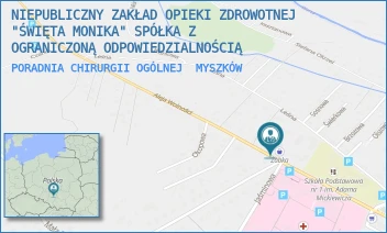 PORADNIA CHIRURGII OGÓLNEJ - NIEPUBLICZNY ZAKŁAD OPIEKI ZDROWOTNEJ "ŚWIĘTA MONIKA" SPÓŁKA Z OGRANICZONĄ ODPOWIEDZIALNOŚCIĄ - UL. ALEJA WOLNOŚCI 20,  MYSZKÓW