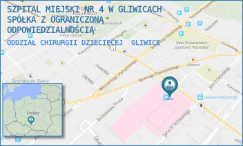 ODDZIAŁ CHIRURGII DZIECIĘCEJ - SZPITAL MIEJSKI W GLIWICACH SPÓŁKA Z OGRANICZONĄ ODPOWIEDZIALNOŚCIĄ - TADEUSZA KOŚCIUSZKI 29,  GLIWICE