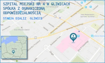 STACJA DIALIZ - SZPITAL MIEJSKI W GLIWICACH SPÓŁKA Z OGRANICZONĄ ODPOWIEDZIALNOŚCIĄ - UL. TADEUSZA KOŚCIUSZKI 29,  GLIWICE