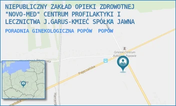 PORADNIA GINEKOLOGICZNA POPÓW - NIEPUBLICZNY ZAKŁAD OPIEKI ZDROWOTNEJ "NOVO-MED" CENTRUM PROFILAKTYKI I LECZNICTWA J.GARUS-KMIEĆ SPÓŁKA JAWNA - UL. PCK 4,  POPÓW