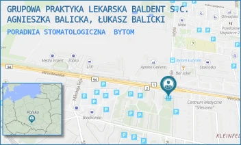 PORADNIA STOMATOLOGICZNA - GRUPOWA PRAKTYKA LEKARSKA BALDENT S.C. AGNIESZKA BALICKA, ŁUKASZ BALICKI - UL. WROCLAWSKA 86,  BYTOM
