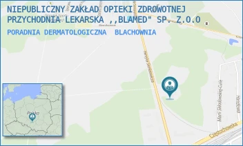 PORADNIA DERMATOLOGICZNA - NIEPUBLICZNY ZAKŁAD OPIEKI ZDROWOTNEJ PRZYCHODNIA LEKARSKA ,,BLAMED" SP. Z.O.O - UL. HENRYKA SIENKIEWICZA 4,  BLACHOWNIA
