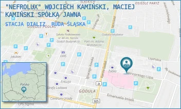 STACJA DIALIZ - "NEFROLUX" WOJCIECH KAMIŃSKI, MACIEJ KAMIŃSKI SPÓŁKA Z OGRANICZONĄ ODPOWIEDZIALNOŚCIĄ - UL. WINCENTEGO LIPA 5,  RUDA ŚLĄSKA