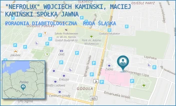 PORADNIA DIABETOLOGICZNA - "NEFROLUX" WOJCIECH KAMIŃSKI, MACIEJ KAMIŃSKI SPÓŁKA Z OGRANICZONĄ ODPOWIEDZIALNOŚCIĄ - UL. WINCENTEGO LIPA 5,  RUDA ŚLĄSKA