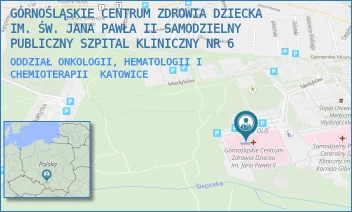 ODDZIAŁ ONKOLOGII, HEMATOLOGII I CHEMIOTERAPII - GÓRNOŚLĄSKIE CENTRUM ZDROWIA DZIECKA IM. ŚW. JANA PAWŁA II SAMODZIELNY PUBLICZNY SZPITAL KLINICZNY NR 6 - UL. MEDYKÓW 16,  KATOWICE