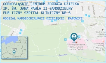 ODDZIAŁ KARDIOCHIRURGII DZIECIĘCEJ - GÓRNOŚLĄSKIE CENTRUM ZDROWIA DZIECKA IM. ŚW. JANA PAWŁA II SAMODZIELNY PUBLICZNY SZPITAL KLINICZNY NR 6 - UL. MEDYKÓW 16,  KATOWICE