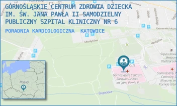 PORADNIA KARDIOLOGICZNA - GÓRNOŚLĄSKIE CENTRUM ZDROWIA DZIECKA IM. ŚW. JANA PAWŁA II SAMODZIELNY PUBLICZNY SZPITAL KLINICZNY NR 6 - UL. MEDYKÓW 16,  KATOWICE