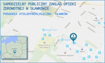 PORADNIA OTOLARYNGOLOGICZNA - SAMODZIELNY PUBLICZNY ZAKŁAD OPIEKI ZDROWOTNEJ W SŁAWKOWIE - UL. PCK 3,  SŁAWKÓW