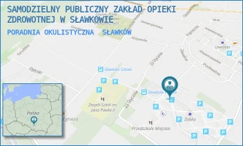 PORADNIA OKULISTYCZNA - SAMODZIELNY PUBLICZNY ZAKŁAD OPIEKI ZDROWOTNEJ W SŁAWKOWIE - UL. PCK 3,  SŁAWKÓW