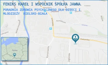 PORADNIA ZDROWIA PSYCHICZNEGO DLA DZIECI I MLODZIEŻY - FENIKS KAREŁ I WSPÓLNIK SPÓŁKA JAWNA - UL. PIEKARSKA 24,  BIELSKO-BIAŁA