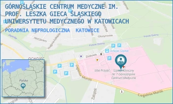 PORADNIA NEFROLOGICZNA - GÓRNOŚLĄSKIE CENTRUM MEDYCZNE IM. PROF. LESZKA GIECA ŚLĄSKIEGO UNIWERSYTETU MEDYCZNEGO W KATOWICACH - UL. ZIOŁOWA 45-47,  KATOWICE