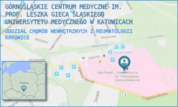 ODDZIAŁ CHORÓB WEWNĘTRZNYCH I REUMATOLOGII - GÓRNOŚLĄSKIE CENTRUM MEDYCZNE IM. PROF. LESZKA GIECA ŚLĄSKIEGO UNIWERSYTETU MEDYCZNEGO W KATOWICACH - UL. ZIOŁOWA 45-47,  KATOWICE