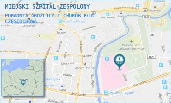 PORADNIA GRUŹLICY I CHORÓB PŁUC - MIEJSKI SZPITAL ZESPOLONY - UL. MIROWSKA 15,  CZĘSTOCHOWA