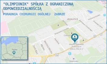 PORADNIA CHIRURGII OGÓLNEJ - "OLIMPIONIK" SPÓŁKA Z OGRANICZONĄ ODPOWIEDZIALNOŚCIĄ - UL. BYTOMSKA 28,  ZABRZE