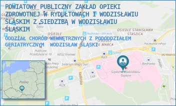 ODDZIAŁ CHORÓB WEWNĘTRZNYCH Z PODODDZIAŁEM GERIATRYCZNYM - SZPITAL POWIATOWY W WODZISŁAWIU ŚLĄSKIM - UL. 26 MARCA 51,  WODZISŁAW ŚLĄSKI
