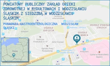 PORADNIA GASTROENTEROLOGICZNA - SZPITAL POWIATOWY W WODZISŁAWIU ŚLĄSKIM - UL. 26 MARCA 164,  WODZISŁAW ŚLĄSKI