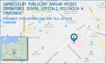 PORADNIA OTOLARYNGOLOGICZNA DLA DZIECI - SAMODZIELNY PUBLICZNY ZAKŁAD OPIEKI ZDROWOTNEJ ZESPÓŁ SZPITALI MIEJSKICH W CHORZOWIE - UL. WŁADYSŁAWA TRUCHANA 7,  CHORZÓW