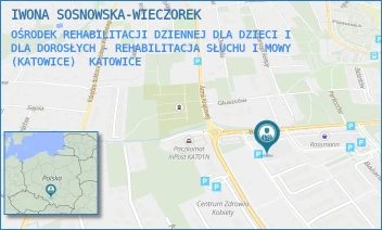 OŚRODEK REHABILITACJI DZIENNEJ DLA DZIECI I DLA DOROSŁYCH - REHABILITACJA SŁUCHU I MOWY (KATOWICE) - NZOZ CENTRUM DIAGNOSTYKI I TERAPII "LN CORPORE" - UL. BAŻANTÓW 2,  KATOWICE