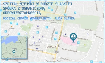 ODDZIAŁ CHORÓB WEWNĘTRZNYCH - SZPITAL MIEJSKI W RUDZIE ŚLĄSKIEJ SPÓŁKA Z OGRANICZONĄ ODPOWIEDZIALNOŚCIĄ - UL. WINCENTEGO LIPA 2,  RUDA ŚLĄSKA