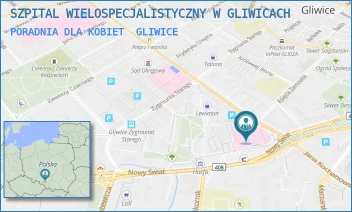PORADNIA DLA KOBIET - SZPITAL WIELOSPECJALISTYCZNY W GLIWICACH - UL. TADEUSZA KOŚCIUSZKI 1,  GLIWICE