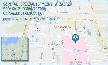 PORADNIA PROKTOLOGICZNA - SZPITAL SPECJALISTYCZNY W ZABRZU SPÓŁKA Z OGRANICZONĄ ODPOWIEDZIALNOŚCIĄ - UL. MARII CURIE-SKŁODOWSKIEJ 10,  ZABRZE