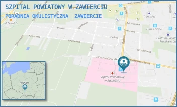 PORADNIA OKULISTYCZNA - SZPITAL POWIATOWY W ZAWIERCIU - UL. MIODOWA 14,  ZAWIERCIE