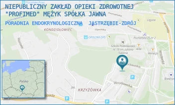 PORADNIA ENDOKRYNOLOGICZNA - NIEPUBLICZNY ZAKŁAD OPIEKI ZDROWOTNEJ "PROFIMED" MĘŻYK SPÓŁKA JAWNA - UL. WROCŁAWSKA 12,  JASTRZĘBIE-ZDRÓJ
