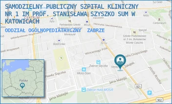 ODDZIAŁ OGÓLNOPEDIATRYCZNY - SAMODZIELNY PUBLICZNY SZPITAL KLINICZNY NR 1 IM PROF. STANISŁAWA SZYSZKO SUM W KATOWICACH - UL. 3 MAJA 13-15,  ZABRZE