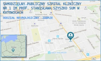 ODDZIAŁ NEUROLOGICZNY - SAMODZIELNY PUBLICZNY SZPITAL KLINICZNY NR 1 IM PROF. STANISŁAWA SZYSZKO SUM W KATOWICACH - UL. 3 MAJA 13-15,  ZABRZE
