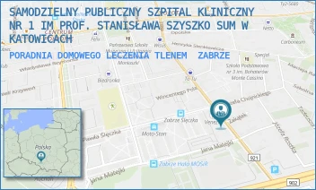 PORADNIA DOMOWEGO LECZENIA TLENEM - SAMODZIELNY PUBLICZNY SZPITAL KLINICZNY NR 1 IM PROF. STANISŁAWA SZYSZKO SUM W KATOWICACH - UL. 3 MAJA 13-15,  ZABRZE