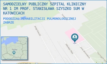 PODODZIAŁ REHABILITACJI PULMONOLOGICZNEJ - SAMODZIELNY PUBLICZNY SZPITAL KLINICZNY NR 1 IM PROF. STANISŁAWA SZYSZKO SUM W KATOWICACH - UL. KS. KAROLA KOZIOŁKA 1,  ZABRZE