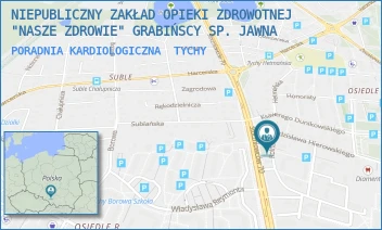 PORADNIA KARDIOLOGICZNA - NIEPUBLICZNY ZAKŁAD OPIEKI ZDROWOTNEJ "NASZE ZDROWIE" GRABIŃSCY SP. JAWNA - UL. ROLNA 44-48,  TYCHY