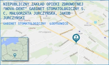 GABINET STOMATOLOGICZNY - NIEPUBLICZNY ZAKŁAD OPIEKI ZDROWOTNEJ "NOVA-DENT" GABINET STOMATOLOGICZNY S. C. MAŁGORZATA JURCZYŃSKA, JAKUB JURCZYŃSKI - UL. ŻYWIECKA 145,  ŁODYGOWICE