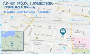 PORADNIA LOGOPEDYCZNA - OLK-MED SPÓŁKA Z OGRANICZONĄ ODPOWIEDZIALNOŚCIĄ - UL. HENRYKA DĄBROWSKIEGO 22,  KATOWICE