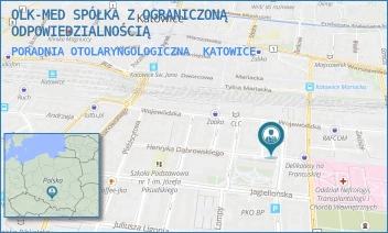 PORADNIA OTOLARYNGOLOGICZNA - OLK-MED SPÓŁKA Z OGRANICZONĄ ODPOWIEDZIALNOŚCIĄ - UL. HENRYKA DĄBROWSKIEGO 22,  KATOWICE