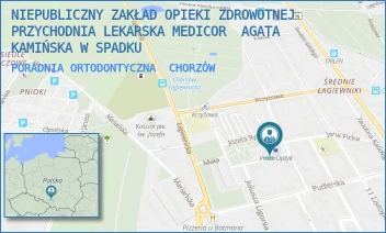 PORADNIA ORTODONTYCZNA - NIEPUBLICZNY ZAKŁAD OPIEKI ZDROWOTNEJ  PRZYCHODNIA LEKARSKA MEDICOR  AGATA KAMIŃSKA W SPADKU - UL. ŚWIĘTEGO PAWŁA 11,  CHORZÓW