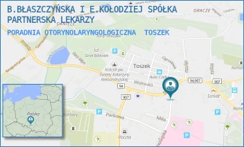 PORADNIA OTORYNOLARYNGOLOGICZNA - B.BŁASZCZYŃSKA I E.KOŁODZIEJ SPÓŁKA PARTNERSKA LEKARZY - UL. GÓRNOŚLĄSKA 1,  TOSZEK