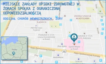 ODDZIAŁ CHORÓB WEWNĘTRZNYCH - MIEJSKIE ZAKŁADY OPIEKI ZDROWOTNEJ W ŻORACH SPÓŁKA Z OGRANICZONĄ ODPOWIEDZIALNOŚCIĄ - UL. DĄBROWSKIEGO 20,  ŻORY