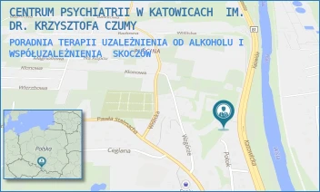 PORADNIA TERAPII UZALEŻNIENIA OD ALKOHOLU I WSPÓŁUZALEŻNIENIA - CENTRUM PSYCHIATRII W KATOWICACH  IM. DR. KRZYSZTOFA CZUMY - UL. KATOWICKA 21,  SKOCZÓW