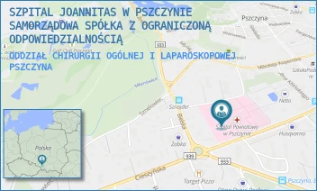 ODDZIAŁ CHIRURGII OGÓLNEJ I LAPAROSKOPOWEJ - SZPITAL JOANNITAS W PSZCZYNIE SAMORZĄDOWA SPÓŁKA Z OGRANICZONĄ ODPOWIEDZIALNOŚCIĄ W RESTRUKTURYZACJI - UL. DR. WITOLDA ANTESA 11,  PSZCZYNA